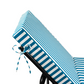 Coussin bain de soleil premium avec coussin - Rayures Turquoises - Deco-arts.fr