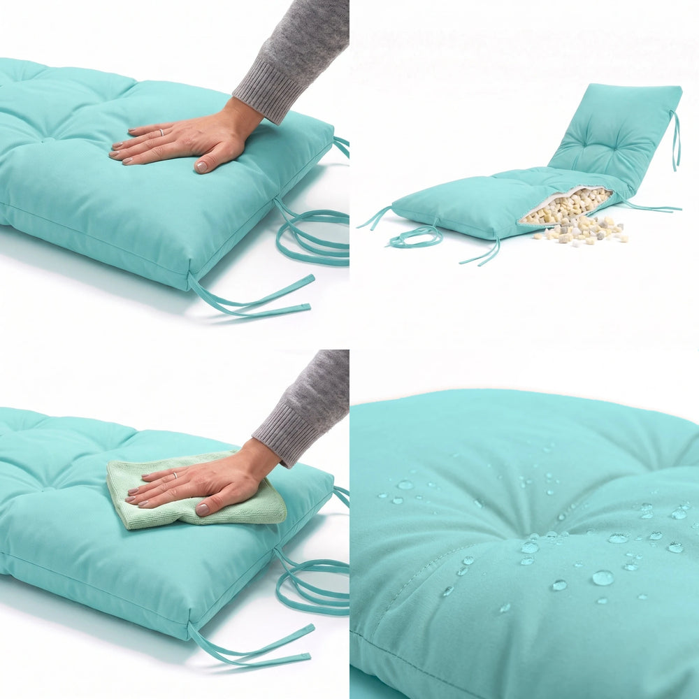 Materassino Lettino Prendisole 185x60 Blu Caraibi, impermeabile