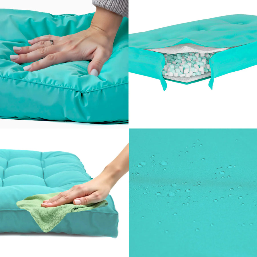 Materassino Lettino Prendisole 185x55 Blu Caraibi, impermeabile