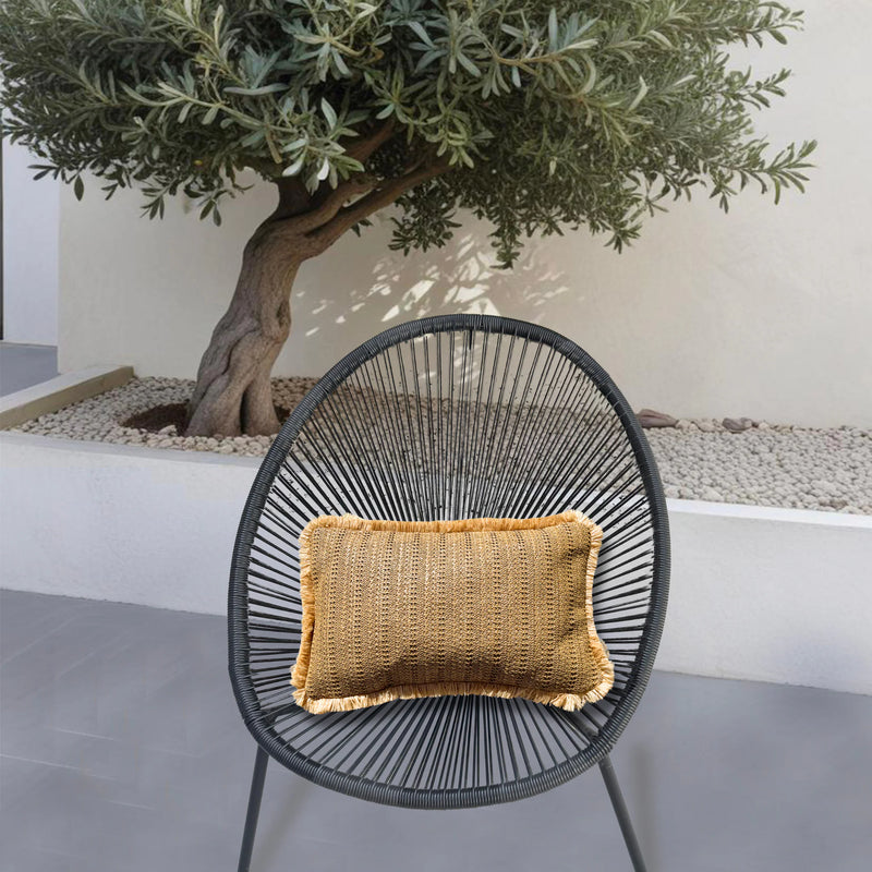 Cuscino Decorativo Effetto Rafia 30x50 "Uni" - Bohème Chic (Interno ed Esterno)
