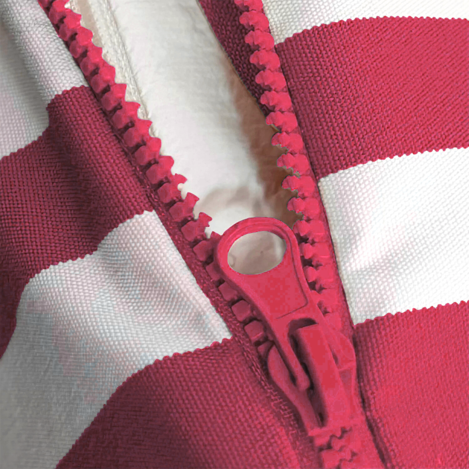 Coussins pour salon de jardin déhoussable 120x60cm - Rayure rouge - Déco Arts