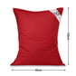 Housse pour Pouf Géant XL 120x80cm Intérieur et Extérieur - Rouge piment - Deco-arts.fr