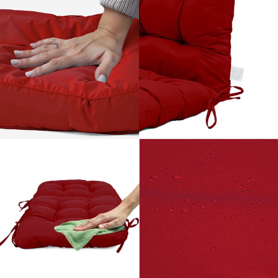 Cuscino Sedia con Schienale Alto 120x50 Rosso, per esterni