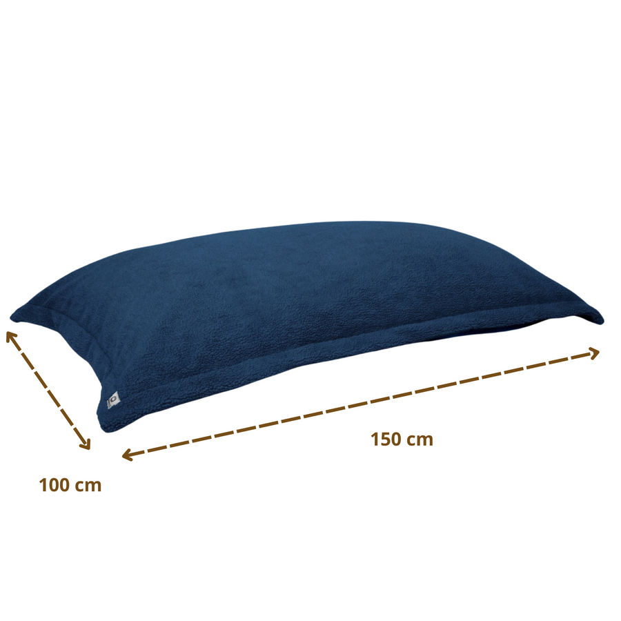 Pouf Cuscino Gigante XL 150x100 Blu Petrolio, per interni