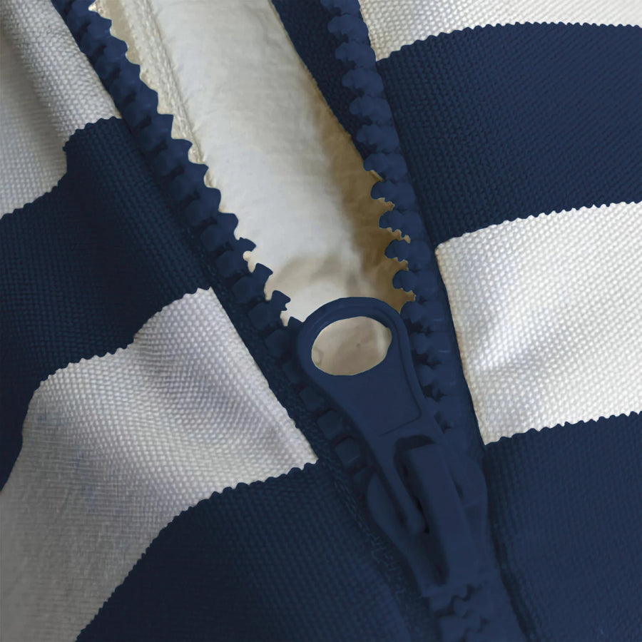 Set Cuscini Salotto da Giardino 100x50 Riga Blu Navy, imbottitura in schiuma ad alta densità