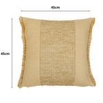 Housse de Coussin Effet Raphia À Bande 45x45 - vue latérale