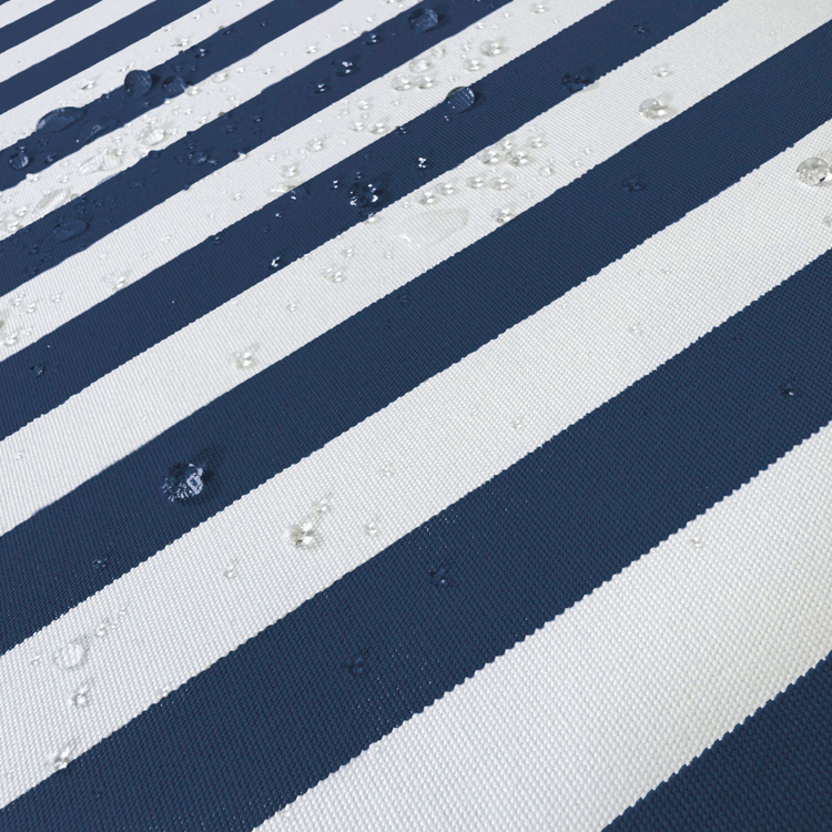 Coussins pour salon de jardin déhoussable 120x60cm - Rayure bleu marine - Déco Arts