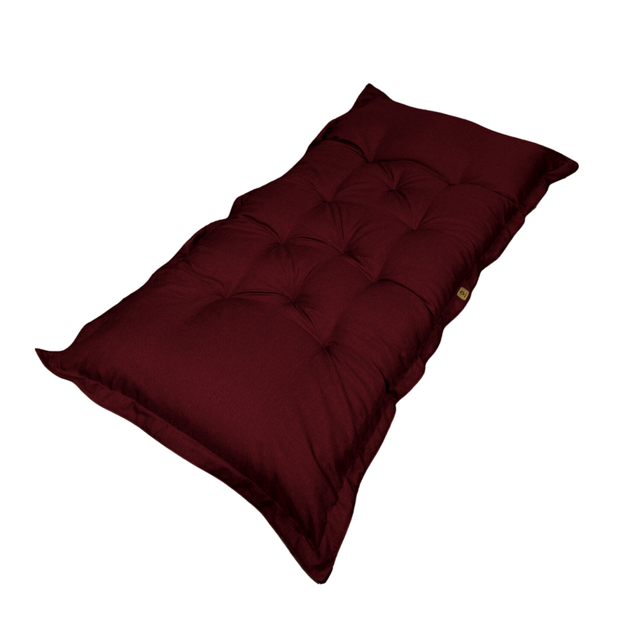 Futon da Pavimento XXL Effetto Lino 195x100 Prugna, spessore 15 cm