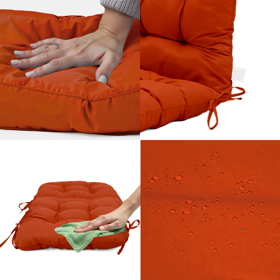 Cuscino Sedia con Schienale Alto 120x50 Arancione, per esterni