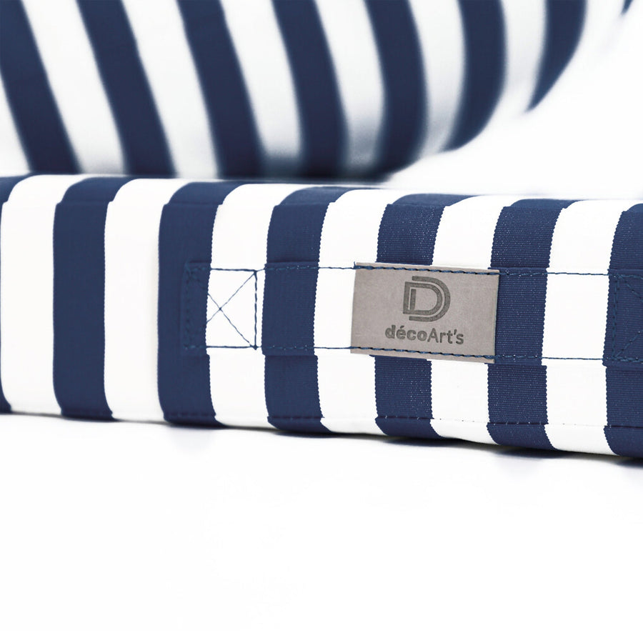 Set Cuscini Giardino 60x70 Righe Blu Navy, imbottitura in schiuma ad alta densità