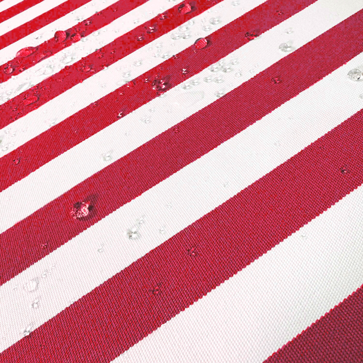 Coussins pour salon de jardin déhoussable 100x50cm - Rayure rouge - Déco Arts