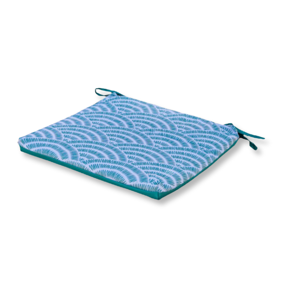 Set di 4 Cuscini per Sedia 35x35 Motif Éventails Verdes, spessore 3 cm