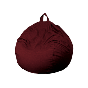 Pouf poire XL d'intérieur en tissu effet lin - 110x120 cm - Prugna 
