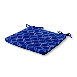 Set di 4 Cuscini per Sedia 35x35 Motif Nautique Blu - Comfort & Déco (Avec Attaches)
