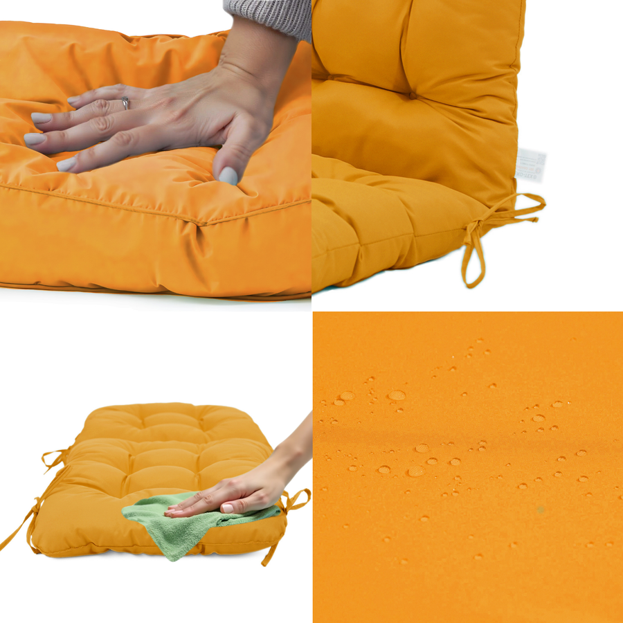 Cuscino Sedia con Schienale Alto 120x50 Giallo, per esterni