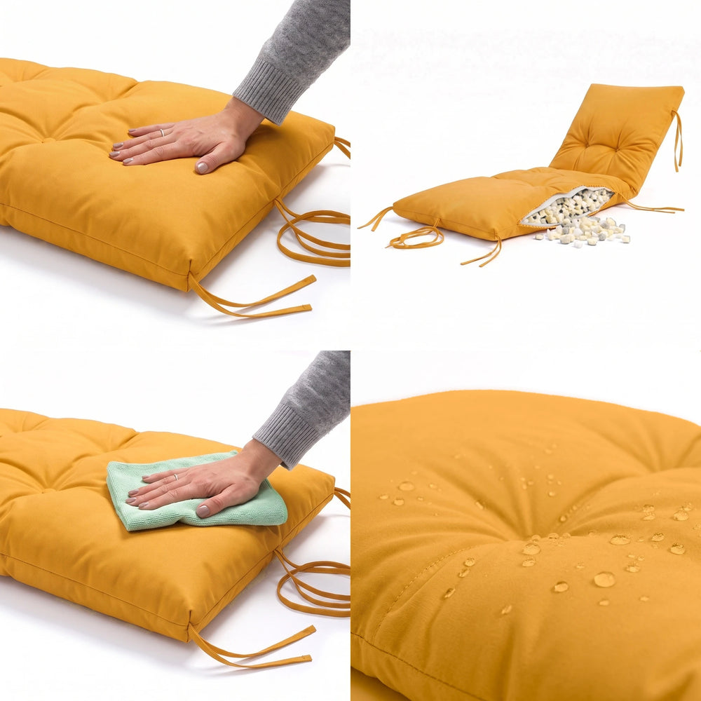 Materassino Lettino Prendisole 185x60 Giallo Miele, impermeabile