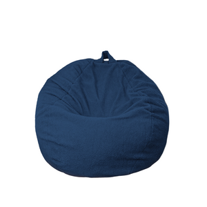 Pouf poire XL d'intérieur en tissu sherpa - 110x120 cm - Blu pétrole