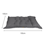 Futon XXL en lin matelas de sol 195x100cm - gris chiné - Deco-arts.fr