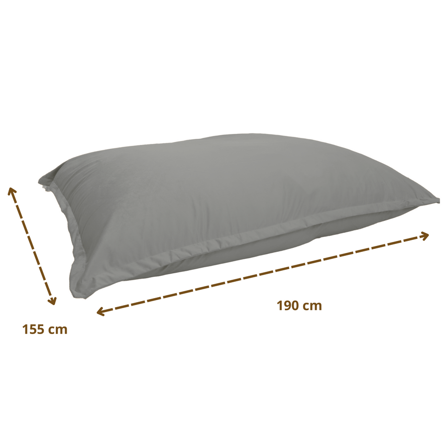 Pouf Gigante XXL 190x155 Grigio Chiaro – foto 6