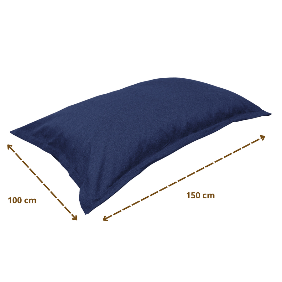 Pouf Cuscino Gigante XL 150x100 Blu Indaco, per interni