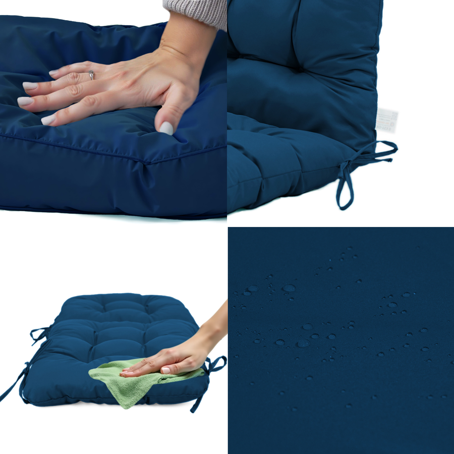 Cuscino Sedia con Schienale Alto 120x50 Blu Petrolio, per esterni