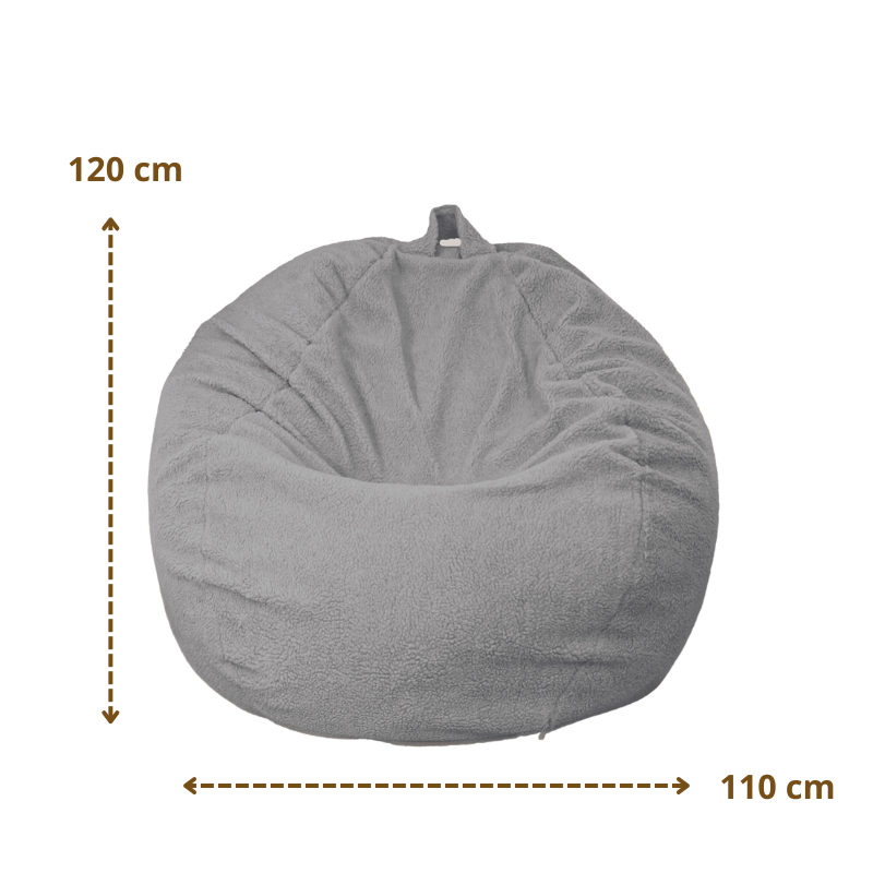 Pouf poire XL d'intérieur en tissu sherpa – foto 5
