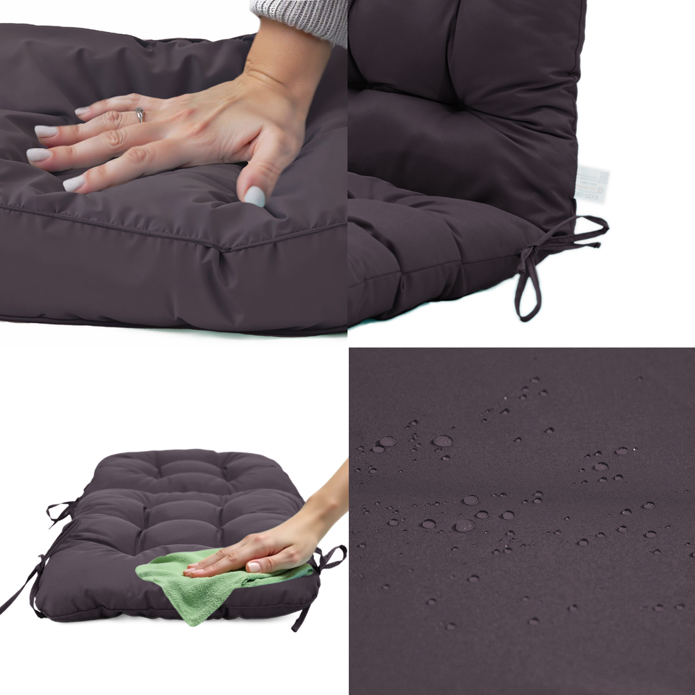 Cuscino Sedia con Schienale Alto 120x50 Grigio Carbone, per esterni