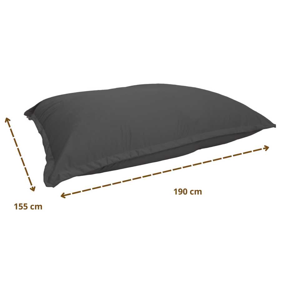 Pouf Gigante XXL 190x155 Grigio Scuro – foto 6