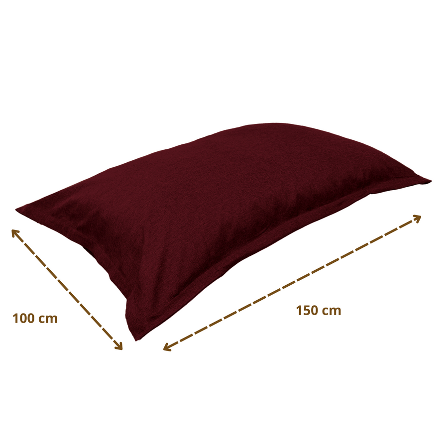 Pouf Cuscino Gigante XL 150x100 Prugna, per interni