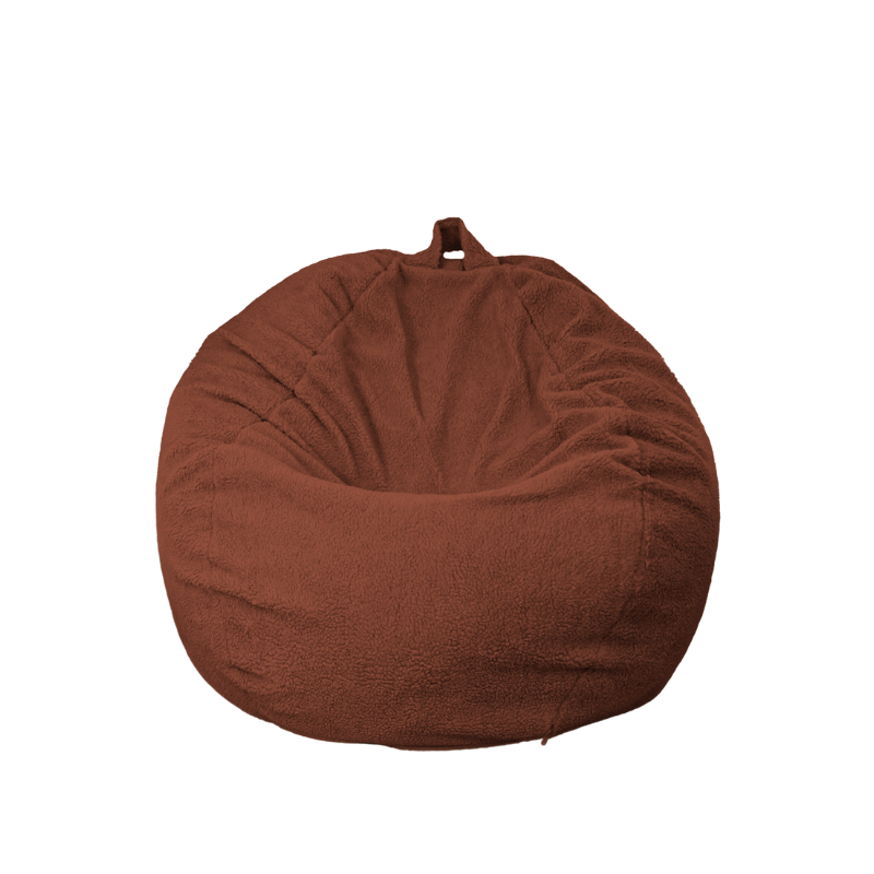Pouf poire XL d'intérieur en tissu sherpa, imbottitura in schiuma