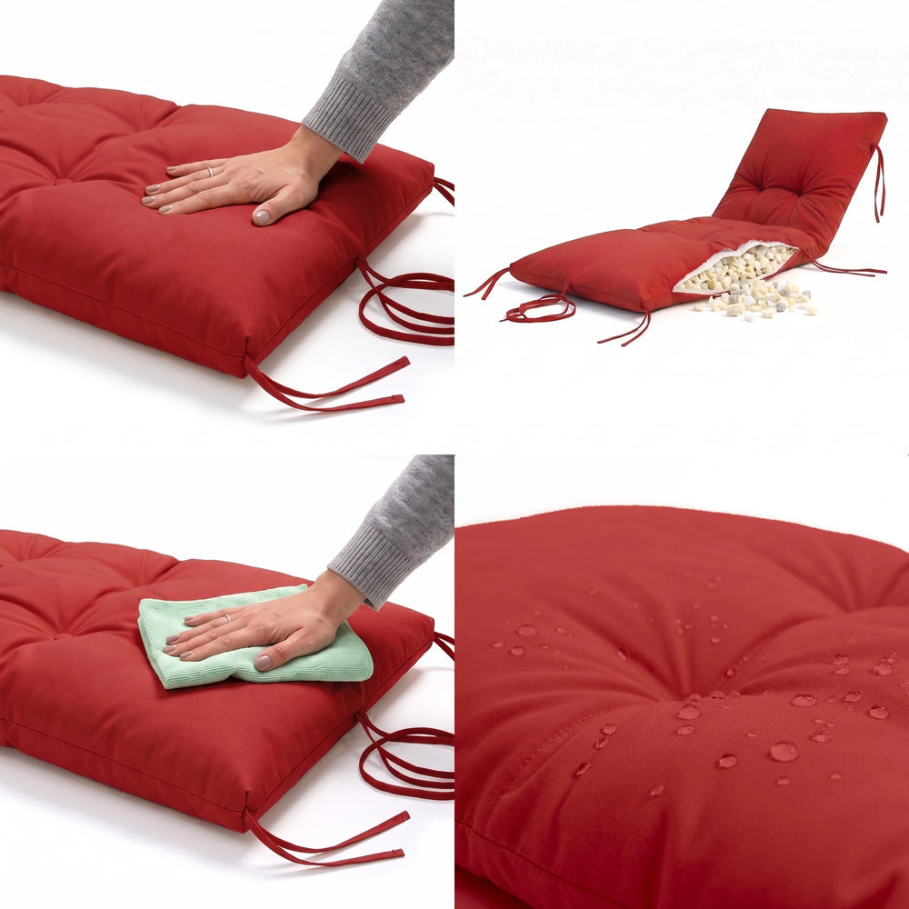 Materassino Lettino Prendisole 185x60 Rosso Peperoncino, impermeabile