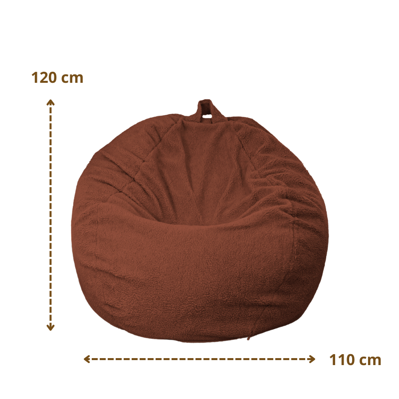 Pouf poire XL d'intérieur en tissu sherpa – foto 5