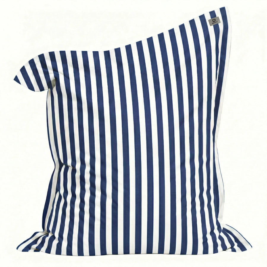 Fodera per Pouf Gigante XXL 180x140 Righe Blu Navy, tessuto anti-UV e idrorepellente
