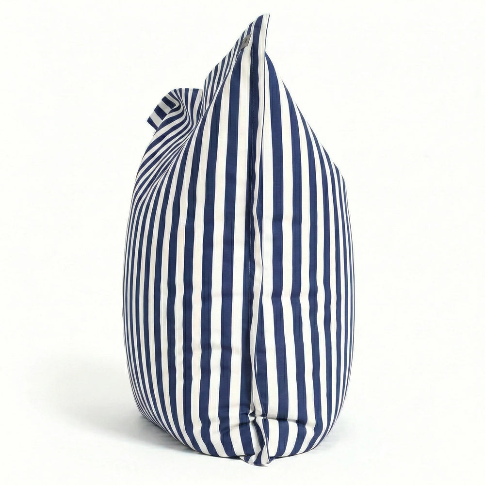 Pouf Gigante XXL 180x140 Righe Blu Navy, impermeabile