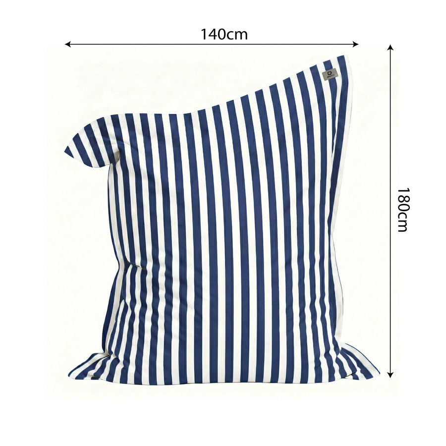 Fodera per Pouf Gigante XXL 180x140 Righe Blu Navy, per interno ed esterno