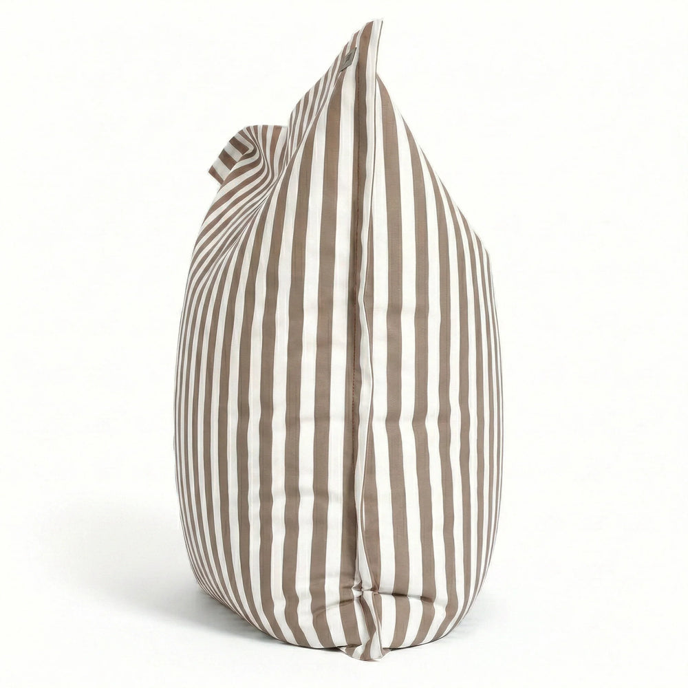 Pouf Gigante XXL 180x140 Righe Beige, impermeabile