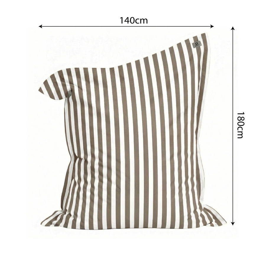 Pouf Gigante XXL 180x140 Righe Beige, imbottitura in fiocchi di schiuma