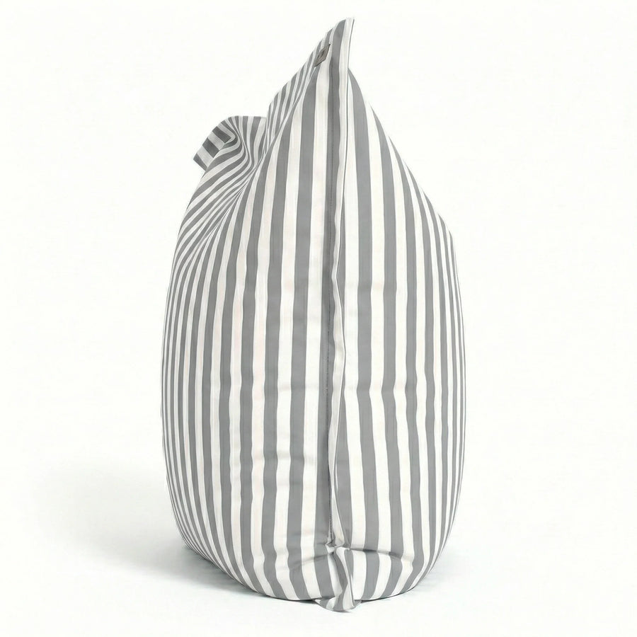 Pouf Gigante XXL 180x140 Righe Grigio Chiaro, impermeabile