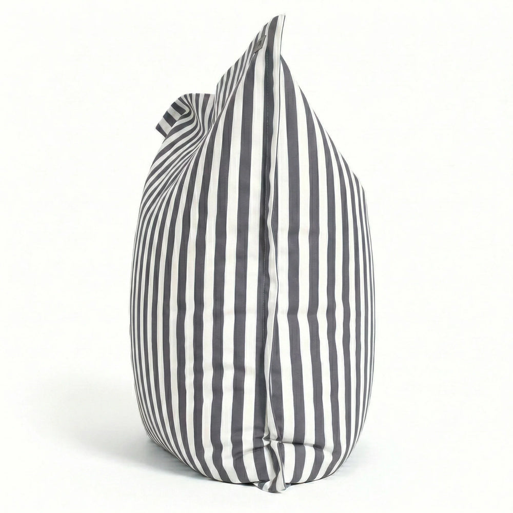 Pouf Gigante XXL 180x140 Righe Grigio Scuro, impermeabile