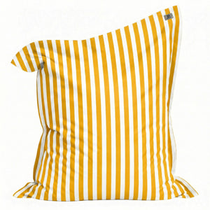 Fodera per Pouf Gigante XXL 180x140 Righe Giallo - Sfoderabile & Anti-UV (Interno / Esterno)