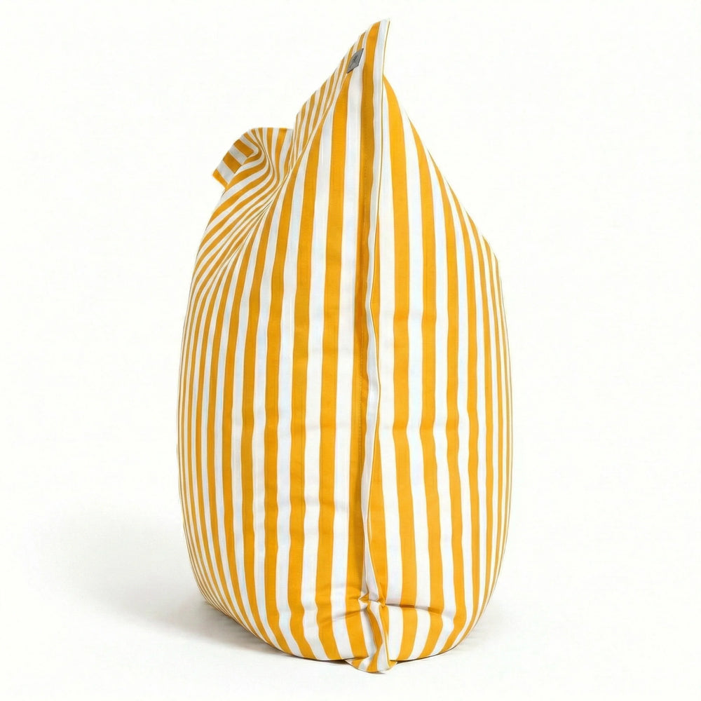 Pouf Gigante XXL 180x140 Righe Giallo, impermeabile
