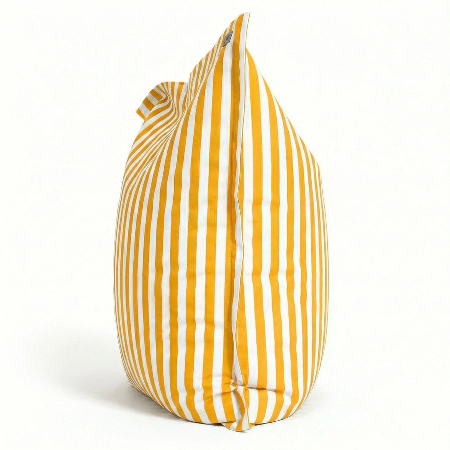 Fodera per Pouf Gigante XXL 180x140 Righe Giallo, tessuto in poliestere a righe 270 g