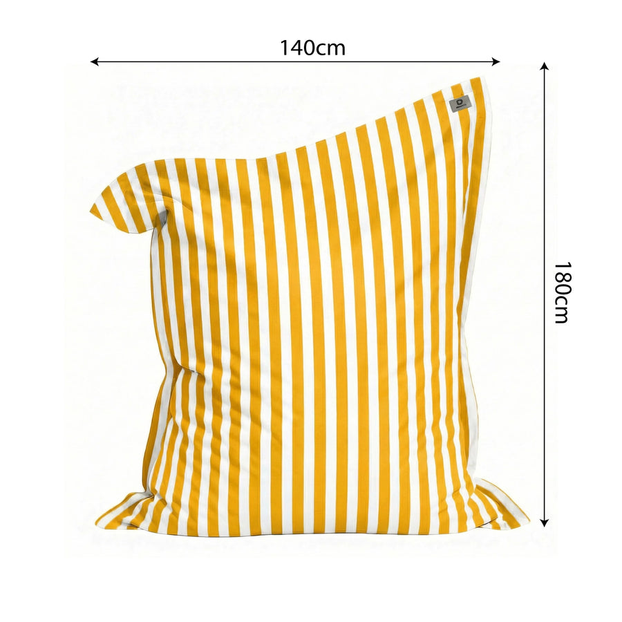 Fodera per Pouf Gigante XXL 180x140 Righe Giallo, per interno ed esterno