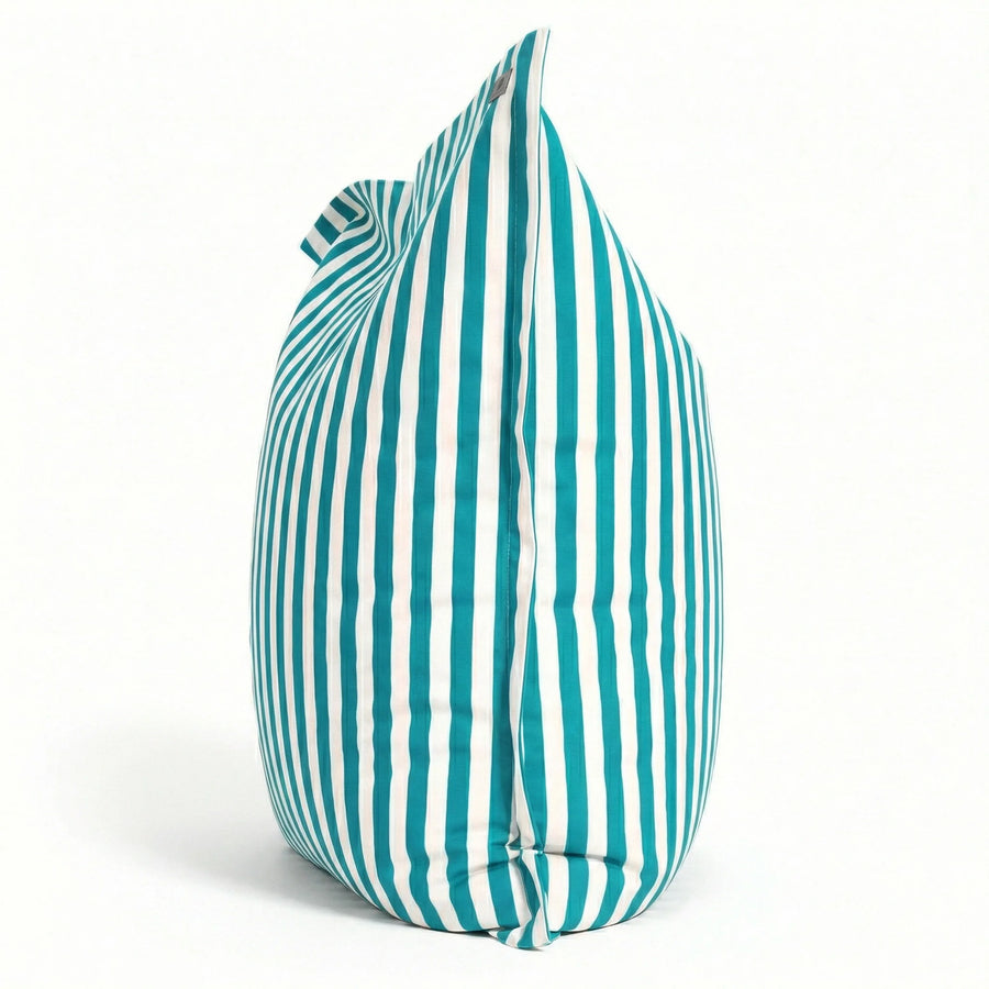 Fodera per Pouf Gigante XXL 180x140 Righe Turchese, tessuto in poliestere a righe 270 g