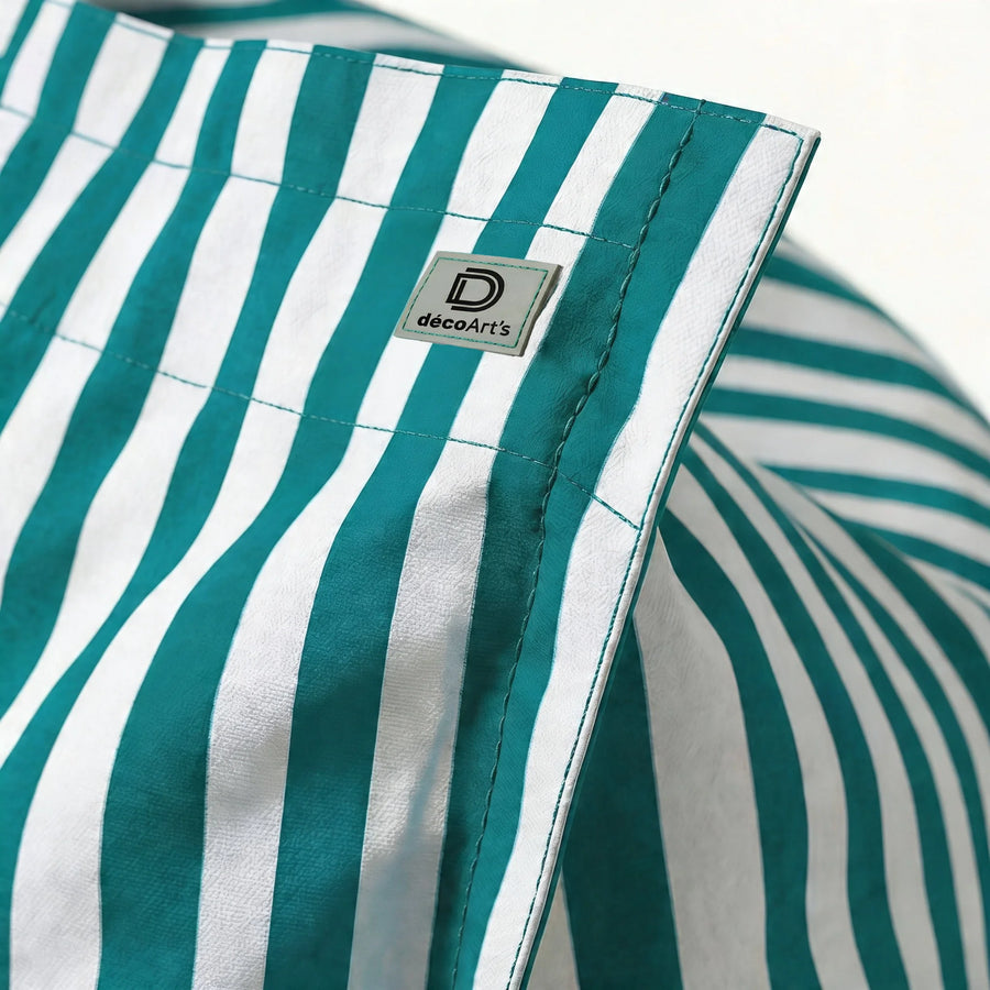 Pouf Gigante XXL 180x140 Righe Verde, tessuto anti-UV
