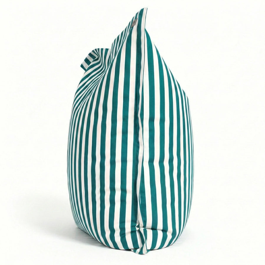 Fodera per Pouf Gigante XXL 180x140 Righe Verde, tessuto in poliestere a righe 270 g