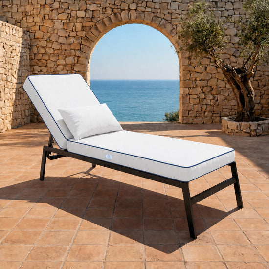 Materassino Premium Lettino 190x60 Bianco - Spessore 10cm & Poggiatesta (Sfoderabile)
