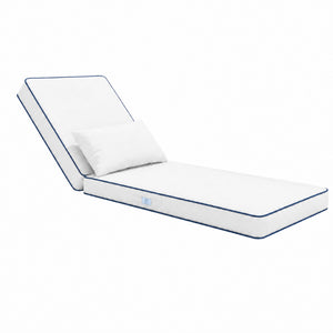 Materassino Premium Lettino 190x60 Bianco - Spessore 10cm & Poggiatesta (Sfoderabile)