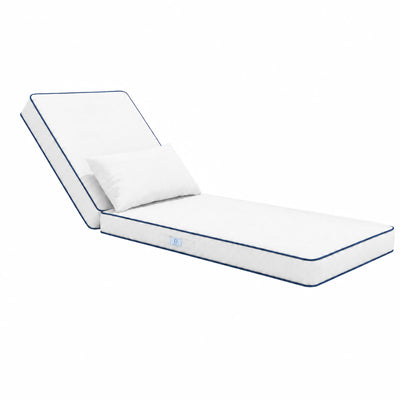 Materassino Premium Lettino 190x60 Bianco - Spessore 10cm & Poggiatesta (Sfoderabile)