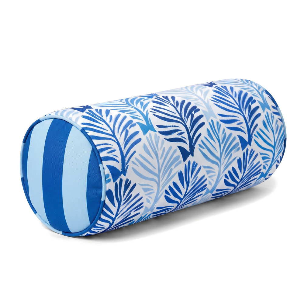 Cuscino a rullo 45x18, Motivo Fogliame Blu